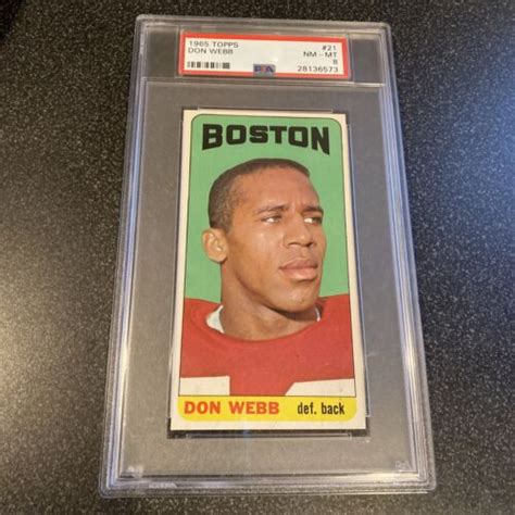 1965 Topps Football 21 Don Webb PSA 8 NM MT Boston Patriots EBay