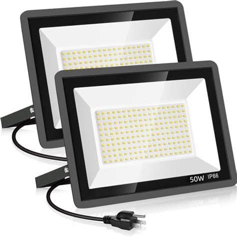 YANYCN 2 Pack 50W Warm White Led Flood Lights Outdoor 3000K Super