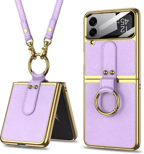 Amazon For Z Flip G Case With Ring Luxury Electroplated