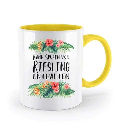 Tasse Mit Spruch Kann Spuren Von Riesling Enthalten Lustige Kaffeetasse