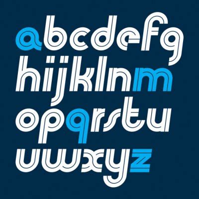 Naklejka Vector Retro Lowercase English Alphabet Letters Collection