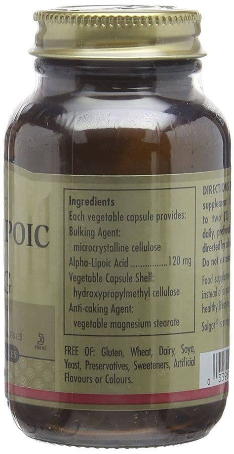 Solgar Alpha Lipoic Acid Mg Vegetable Capsules Ebay