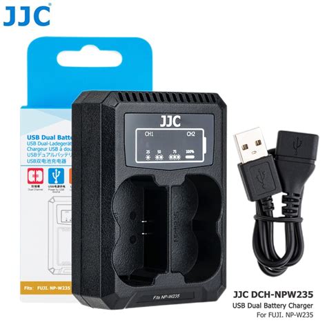 Jjc Dual Battery Usb Charger For Fujifilm Np W Npw Replace Bc