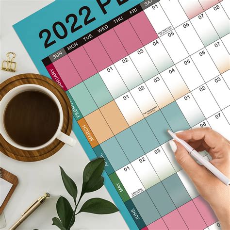 Yearly Wall Calendar Large Wall Calendar Jan Dec