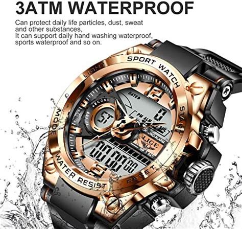 LIGE Montre Homme Digitale Sport Outdoor Étanche Grand Cadran Militaire