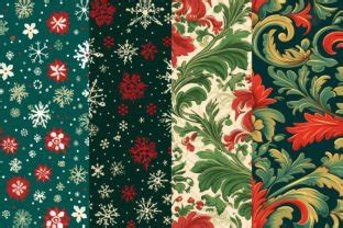 Vintage Christmas Digital Papers Graphic By Bonadesigns Creative Fabrica