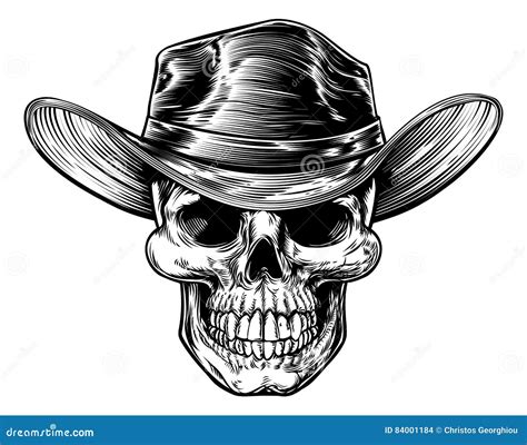 Skull Cowboy Warrior Vector Illustration Cartoondealer