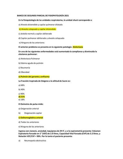 Banco Parcial De Fisiopatologia Alejandra Mendoza Sandoval UDocz