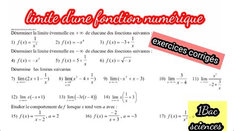 Limite D Une Fonction Num Rique Exercices Corrig S Comment Enlever L