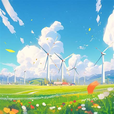 Premium AI Image There Are Many Wind Turbines In The Field With