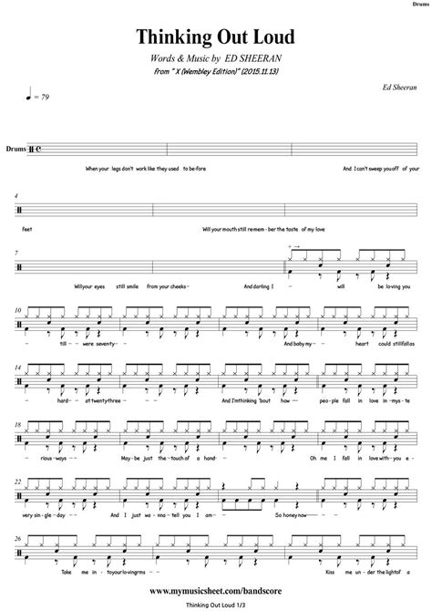 Ed Sheeran Thinking Out Loud Drums Sheets