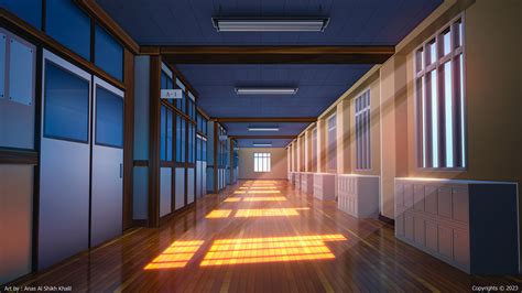 Artstation Anime School Hallway