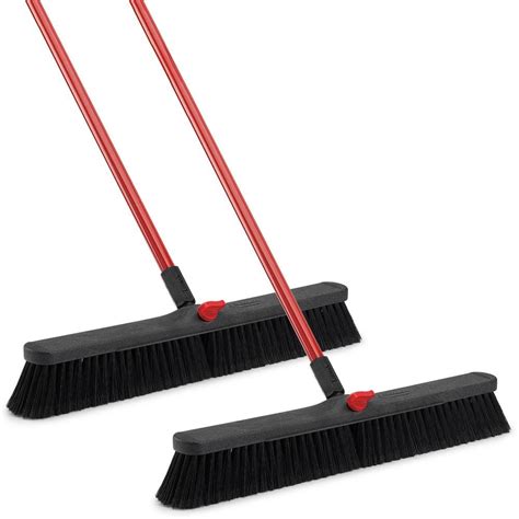 Libman 24 In Smooth Surface Push Broom Set 2 Pack 1751 The Home Depot