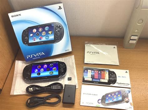 やや傷や汚れあり箱付き 動作確認済 SONY PlayStation Vita PCH 1000 クリスタル ブラック メモリーカード