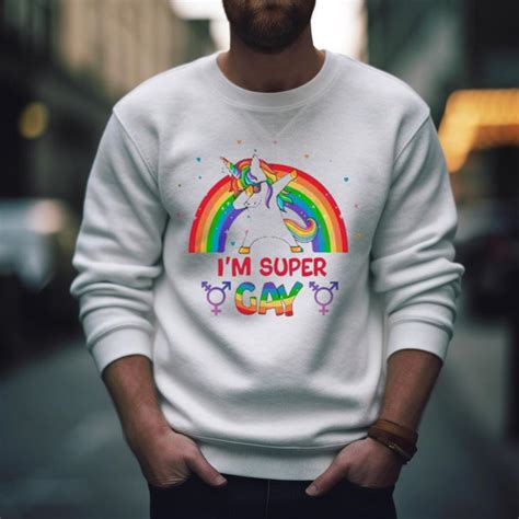 I Am Super Gay Cute Gay Unicorn Shirt Hersmiles