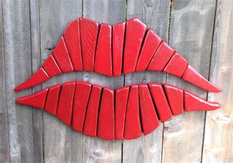 Free Shipping Red Lips Salon Decor Kiss Lipstick Love Etsy Wood Pallet Projects Wall Pallet