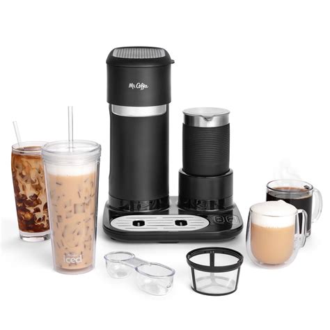 Mr Coffee 4 In1 Single Serve Latte Iced And Hot Coffee Maker Black Walmart
