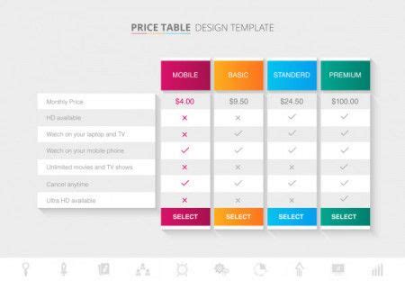 Price Chart Template Design - Download Graphics & Vectors