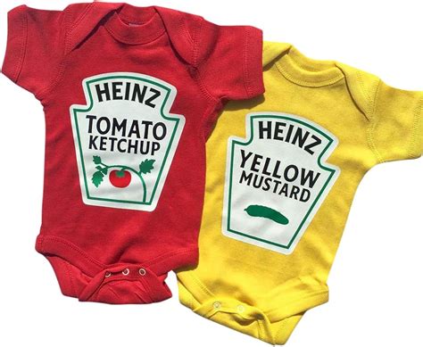 Heinz Licensed Twins Baby Clothes Ketchup And Mustard Matching Twin