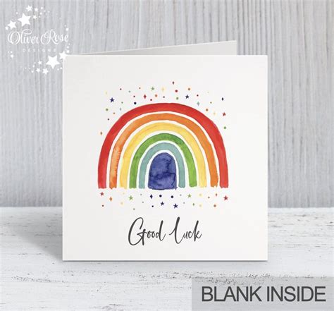 Rainbow Gratitude Encouragement Card 575 Square Good Luck Cards