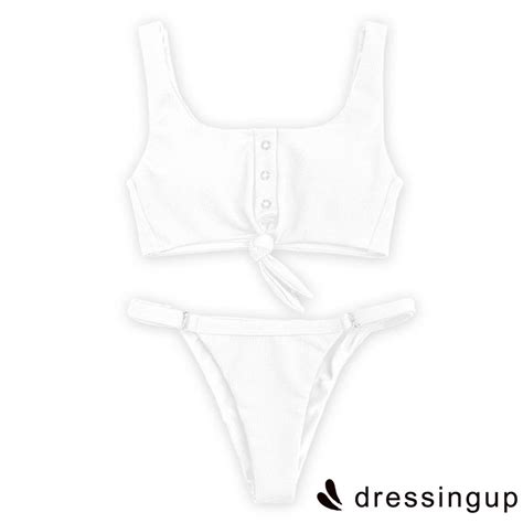 Bộ bikini 2 mảnh nâng dáng thiết kế gài nút nhiều màu sắc trẻ trung quyến rũ dành cho nữ