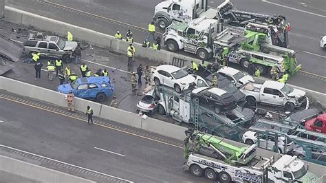 Raw Aerial Footage Of Deadly Vehicle Pileup Crash On I W In