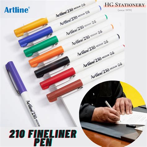 Ready Stock 06mm Artline 210 Fineliner Signature Writing Drawing Pen 8