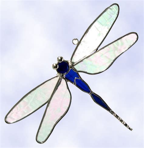 Stained Glass Dragonfly Suncatcher Dragonfly Window Hanging Etsy