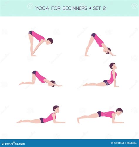 Yoga For Beginners Basic Set Stock Vector Illustration Of Flexible