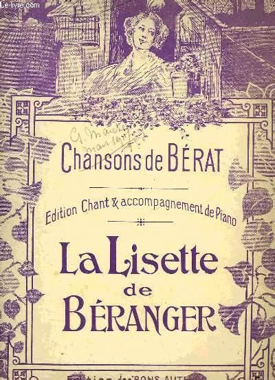 La Lisette De Beranger By Berat Fr D Ric Sheet Music Le Livre