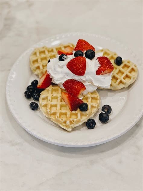 Heart Shaped Waffles For Valentine's Day Breakfast | She Gave It A Go