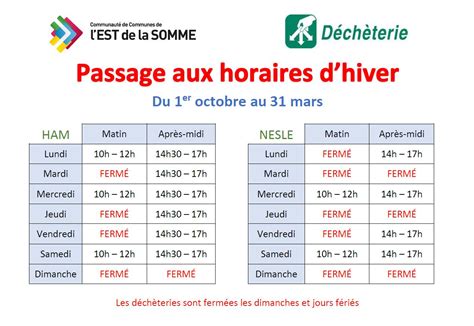 Collecte des ordures ménagères et horaires de la déchèterie Ville de