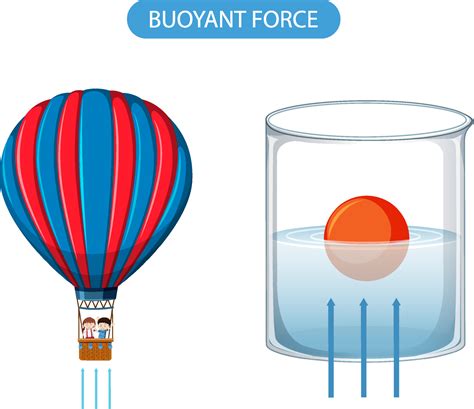 Buoyant force experiment example 7030629 Vector Art at Vecteezy