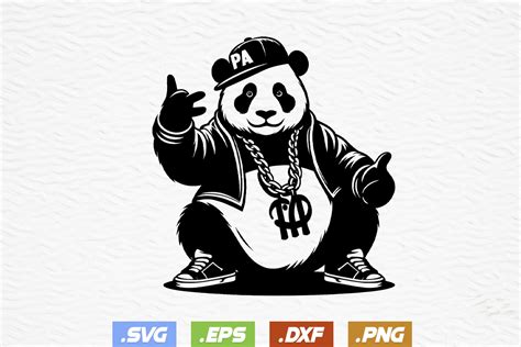 Funny Hip Hop Panda Svg Cute Panda Svg Graphic By Ripon471 Creative