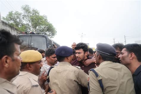 Tejasvi Surya On Twitter Joined Bjyms Protest Against Rpsc Exam Paper Leak Scandal Today