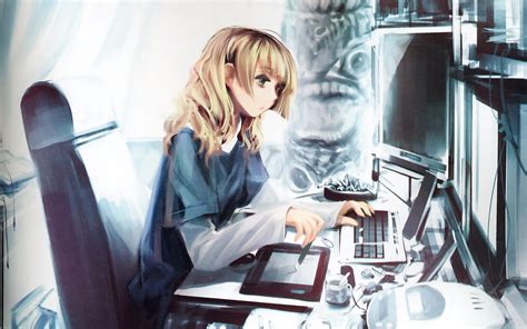 Anime Computer Hacker Girl Wallpapers Wallpaper Cave