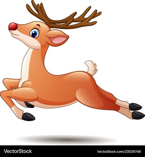 Cartoon Deer Jumping Royalty Free Vector Image