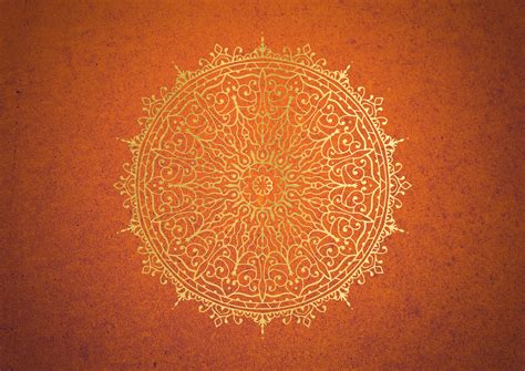 Mandala In Burnt Orange Gold Wallpaper Happywall