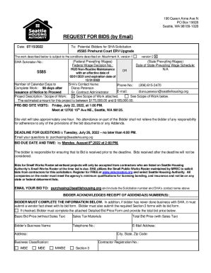 Fillable Online Request For Bids By Email Seattle Housing Authority