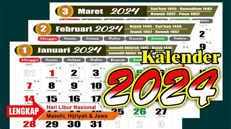 Kalender 2024 Lengkap Dengan Tanggal Merah Hijriyah Jawa Download Format Cdr Template