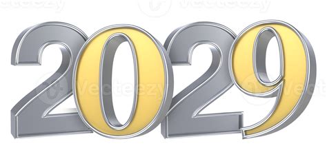 Happy New Year 2029 3d Render 53337685 Png