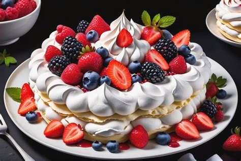 Premium Ai Image Photograph Of A Delicious Pavlova Cake With Meringue