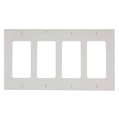 Reviews For Leviton 4 Gang White GFCI Plastic Standard Wall Plate 1