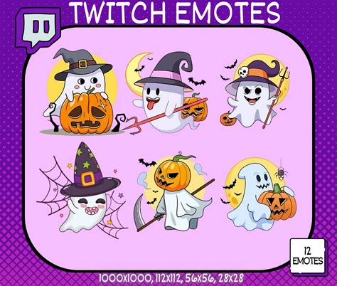 6 X Twitch Halloween Emotes Cute Ghost Twitch Emotes Cute Twitch