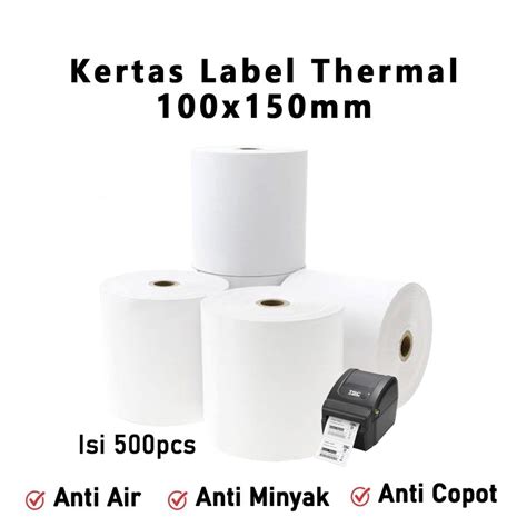 Jual Kertas Thermal Sticker Label Barcode Roll A X Mm Isi Pcs