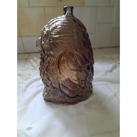 Vintage S Libbey Wise Old Owl Amber Glass Piggy Bank Etsy