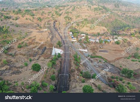 Aerial View Railway Tracks Kasara Maharashtra Stock Photo 2165662645