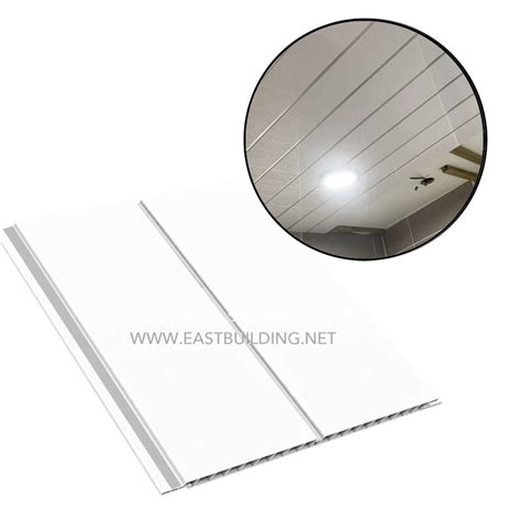 Pvc Ceiling Cladding 250mm X 8mm X 2900mm White Double Chrome White