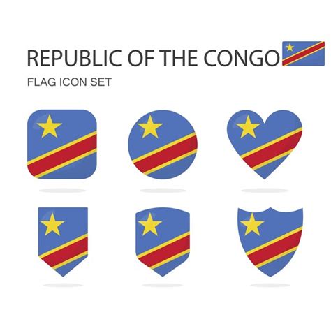 Premium Vector Republic Of The Congo 3d Flag Icons Of 6 Shapes All