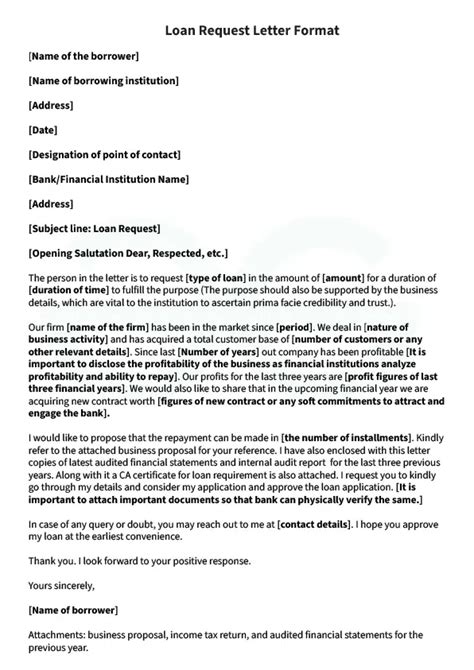 Loan Request Letter Format And Example Geeksforgeeks